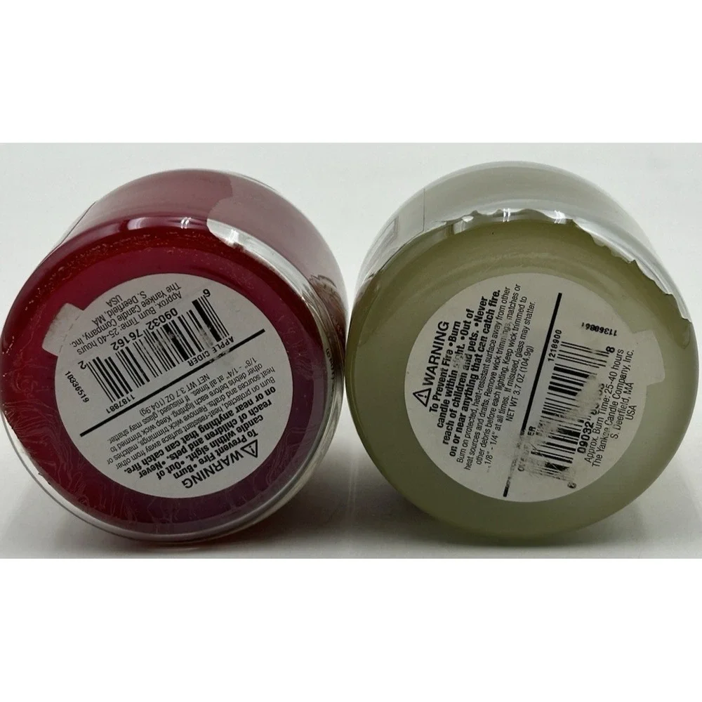 2‎ New Yankee Candles Small Jars Apple Cider Over The River 3.7 Oz